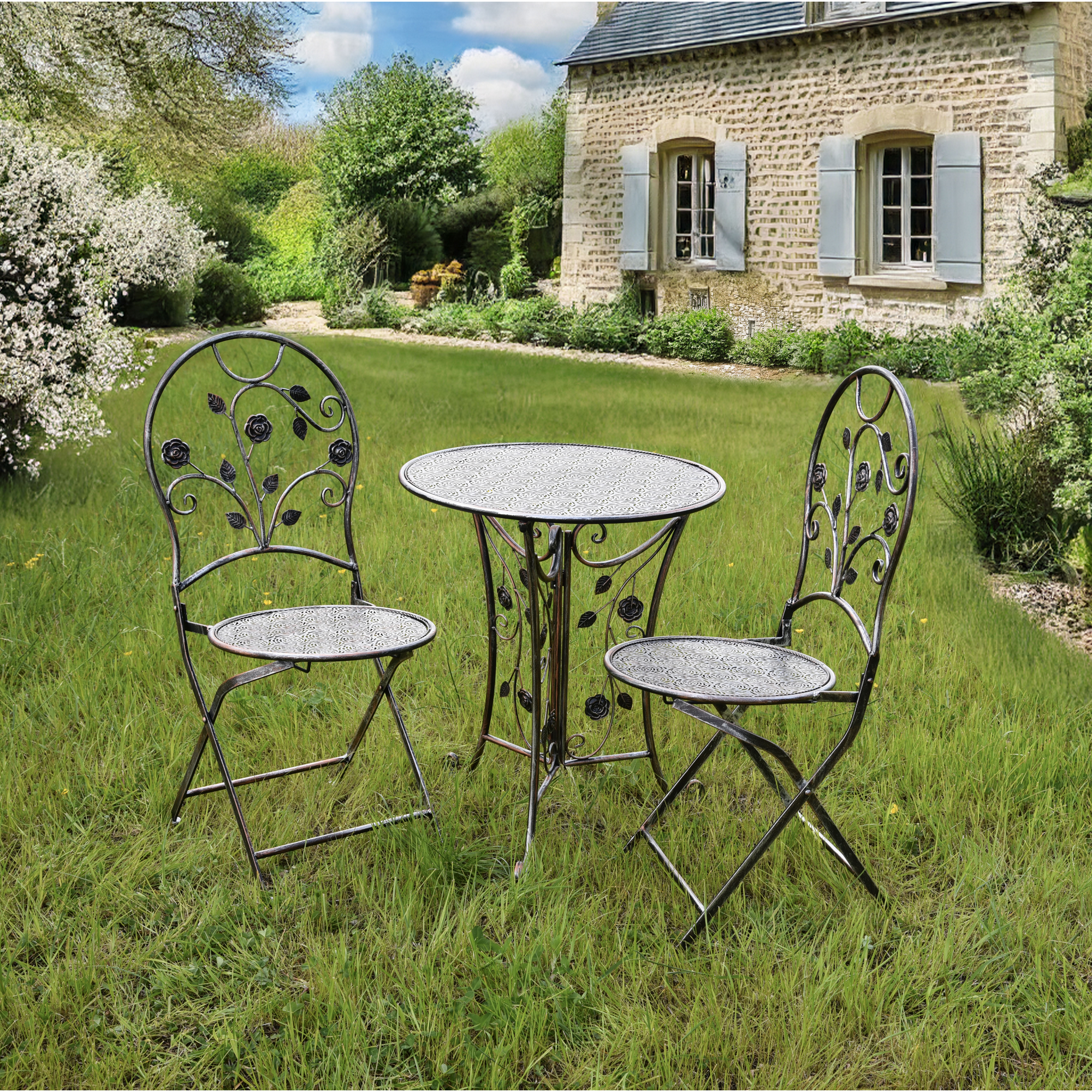 Gartentisch 'Pinatubo' Stahl 60 x 60 x 71 cm