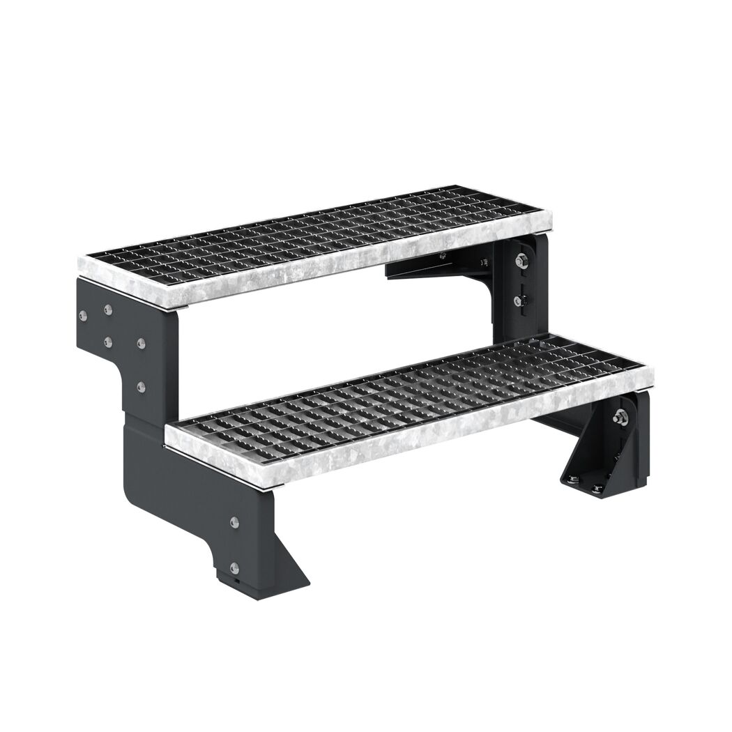 Außentreppe 'Gardentop' 2 Gitterroststufen 100 cm