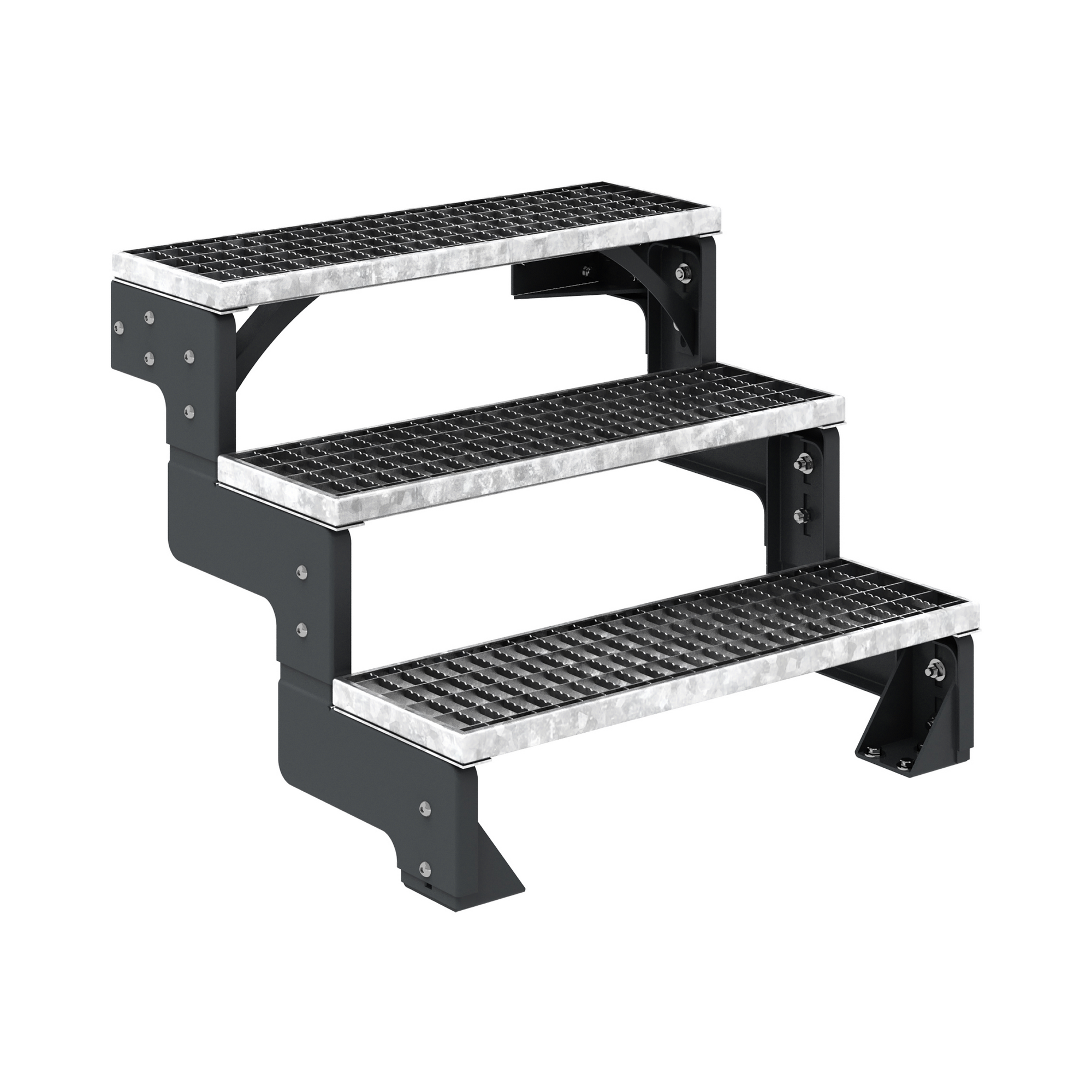 Außentreppe 'Gardentop' 3 Gitterroststufen 100 cm