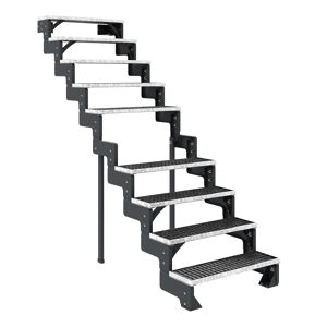 Außentreppe 'Gardentop' 10 Gitterroststufen 100 cm