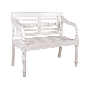 Gartenbank 'Moyo' 2-Sitzer Holz weiß 100 x 90 x 52 cm