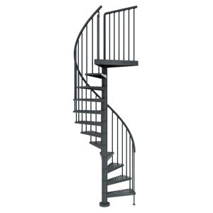 Außenspindeltreppe 'Gardenspin' Metall 11 Lochblechstufen Ø 125 cm anthrazit