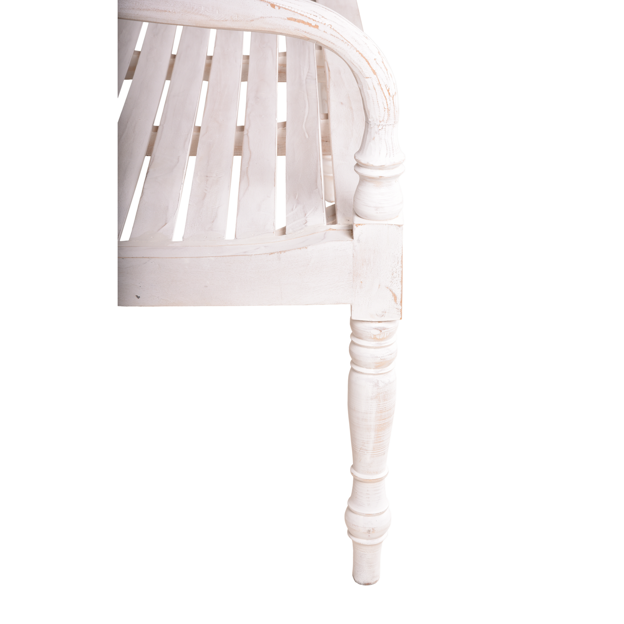 Gartenbank 'Moyo' 3-Sitzer Holz weiß 150 x 90 x 52 cm