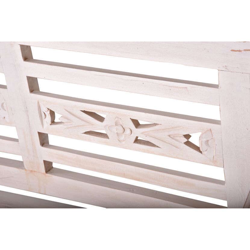 Gartenbank 'Moyo' 3-Sitzer Holz weiß 150 x 90 x 52 cm