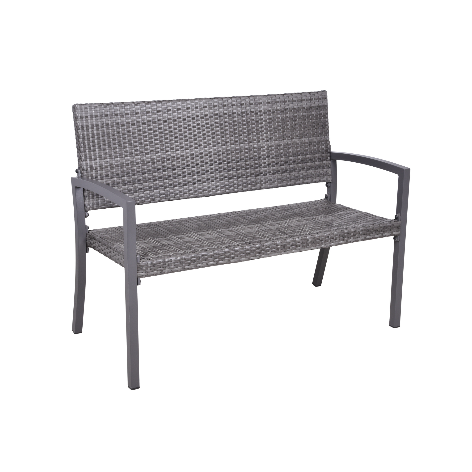 Gartenbank 'Sanremo' 2-Sitzer Aluminium dunkelgrau/schwarz 116 x 87 x 60 cm