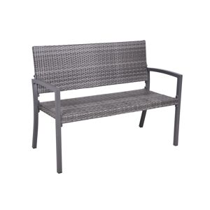 Gartenbank 'Sanremo' 2-Sitzer Aluminium dunkelgrau/schwarz 116 x 87 x 60 cm