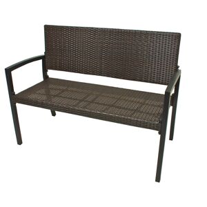 Gartenbank 'Sanremo' 2-Sitzer Aluminium kaffeefarben/schwarz 116 x 87 x 60 cm