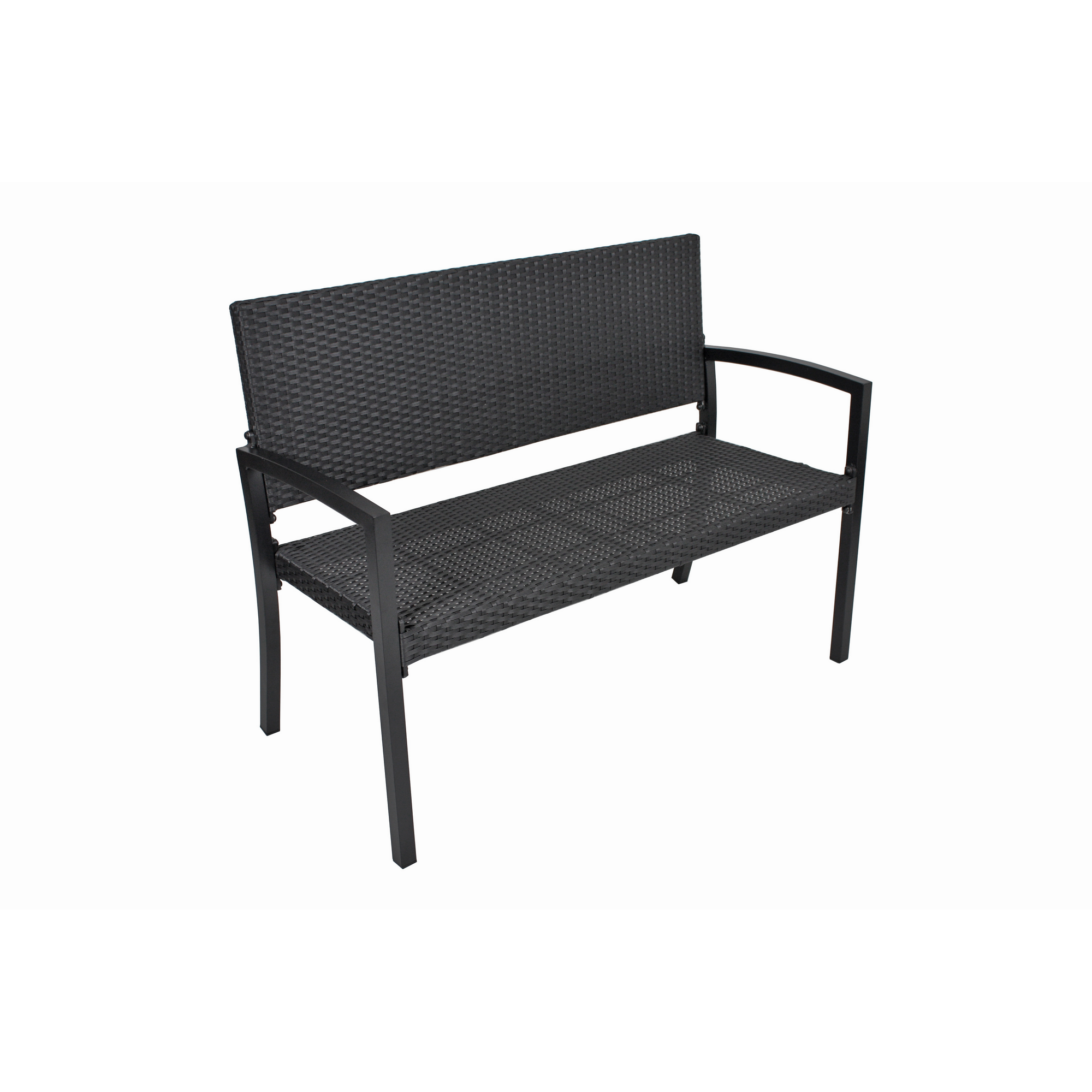 Gartenbank 'Sanremo' 2-Sitzer Aluminium schwarz 116 x 87 x 60 cm