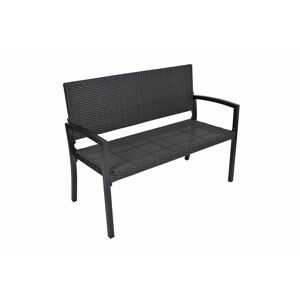 Gartenbank 'Sanremo' 2-Sitzer Aluminium schwarz 116 x 87 x 60 cm