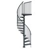 Außenspindeltreppe 'Gardenspin' Metall 14 Lochblechstufen Ø 125 cm anthrazit