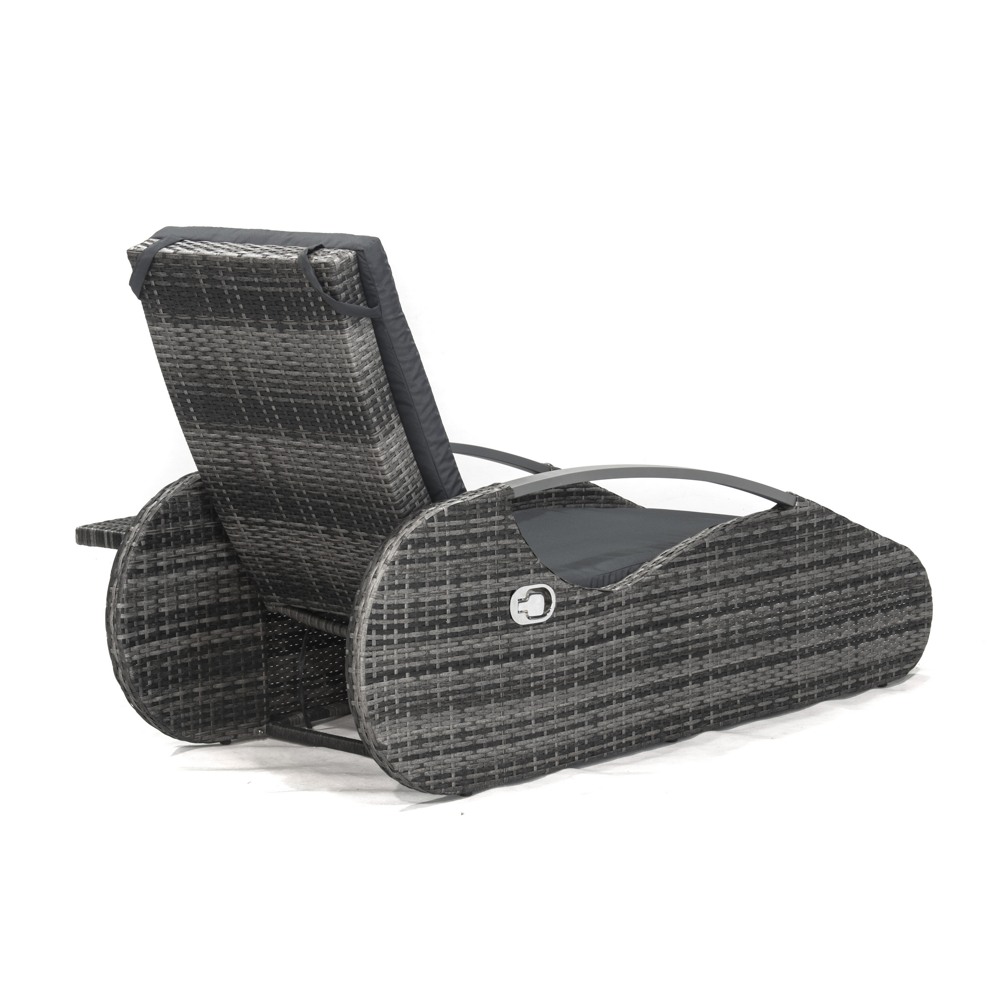 Sonnenliege 'Alassio' verstellbar Stahl dunkelgrau 62,5 x 66,5 x 194,5 cm