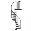 Außenspindeltreppe 'Gardenspin' Metall 15 Lochblechstufen Ø 155 cm anthrazit