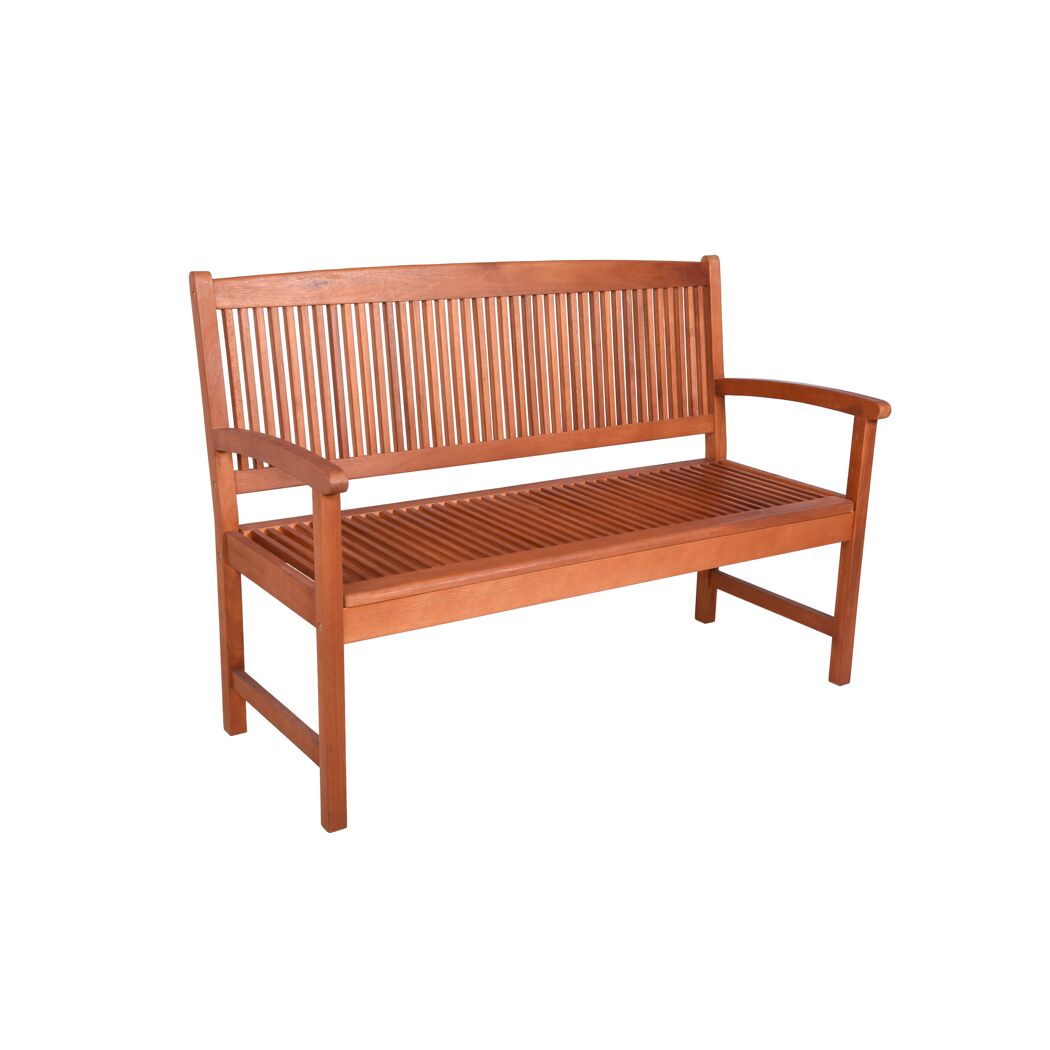 Gartenbank 'Stockholm' 2-Sitzer Eukalyptusholz braun 127 x 90 x 59 cm