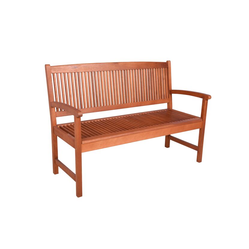Gartenbank 'Stockholm' 2-Sitzer Eukalyptusholz braun 127 x 90 x 59 cm