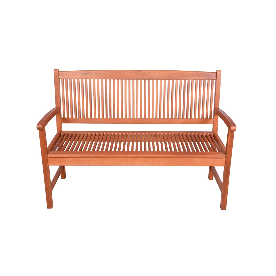 Gartenbank 'Stockholm' 2-Sitzer Eukalyptusholz braun 127 x 90 x 59 cm
