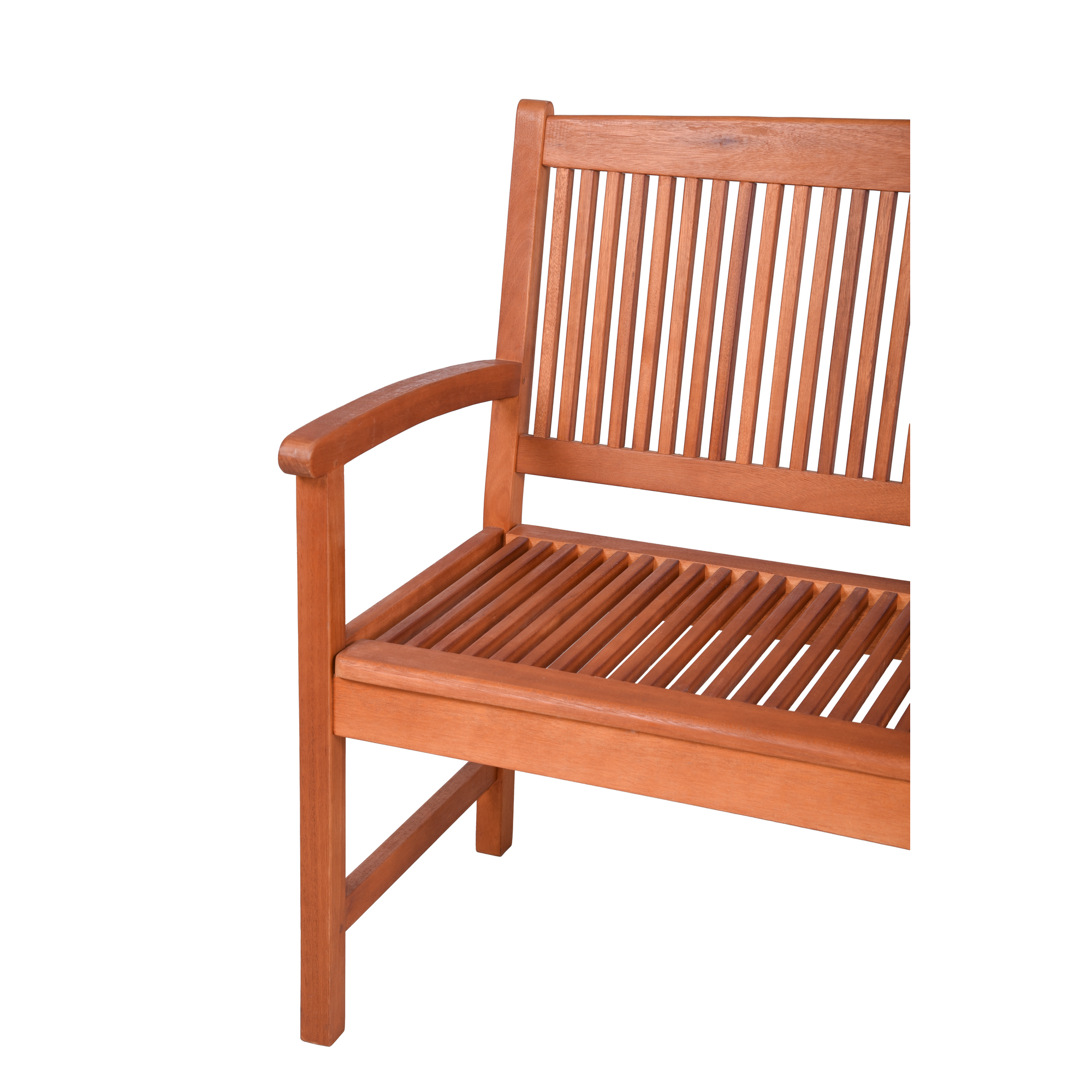 Gartenbank 'Stockholm' 2-Sitzer Eukalyptusholz braun 127 x 90 x 59 cm