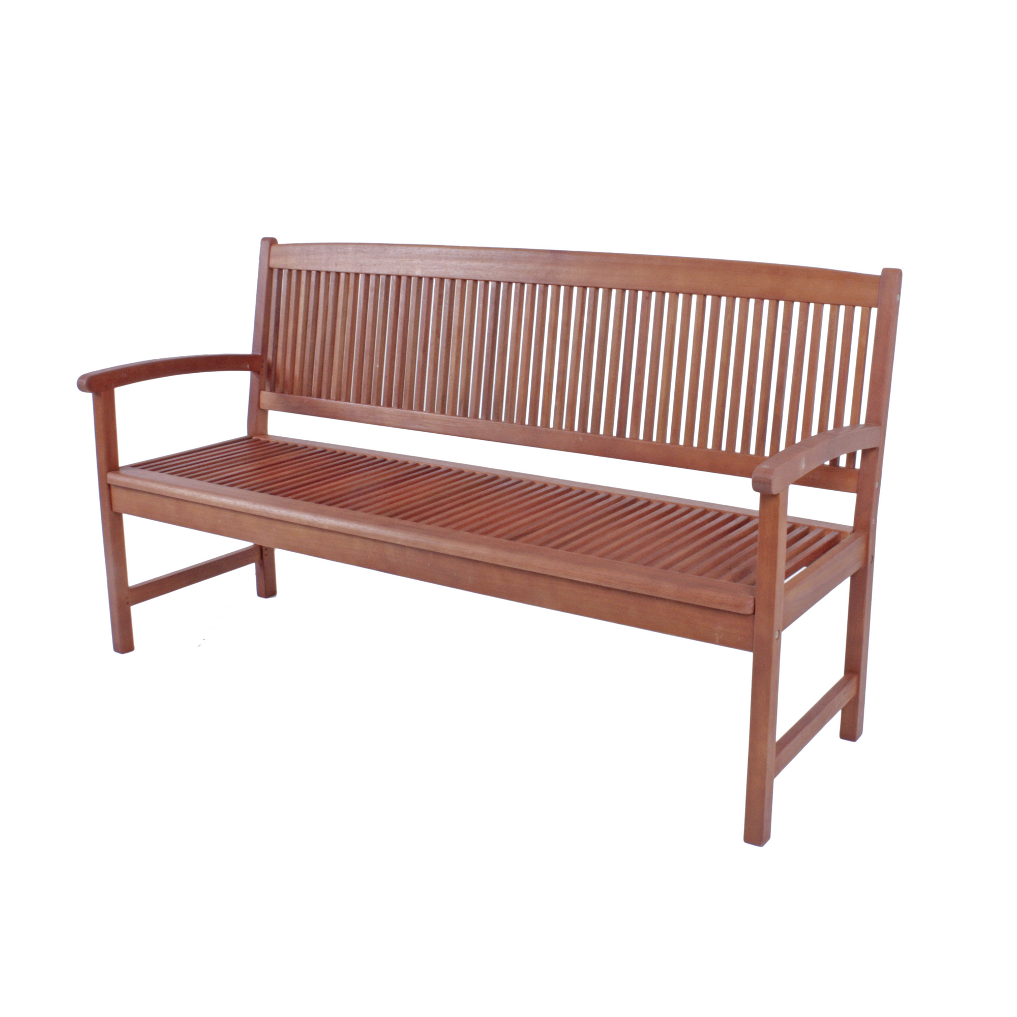 Gartenbank 'Stockholm' 3-Sitzer Eukalyptusholz braun 59 x 90 x 157 cm