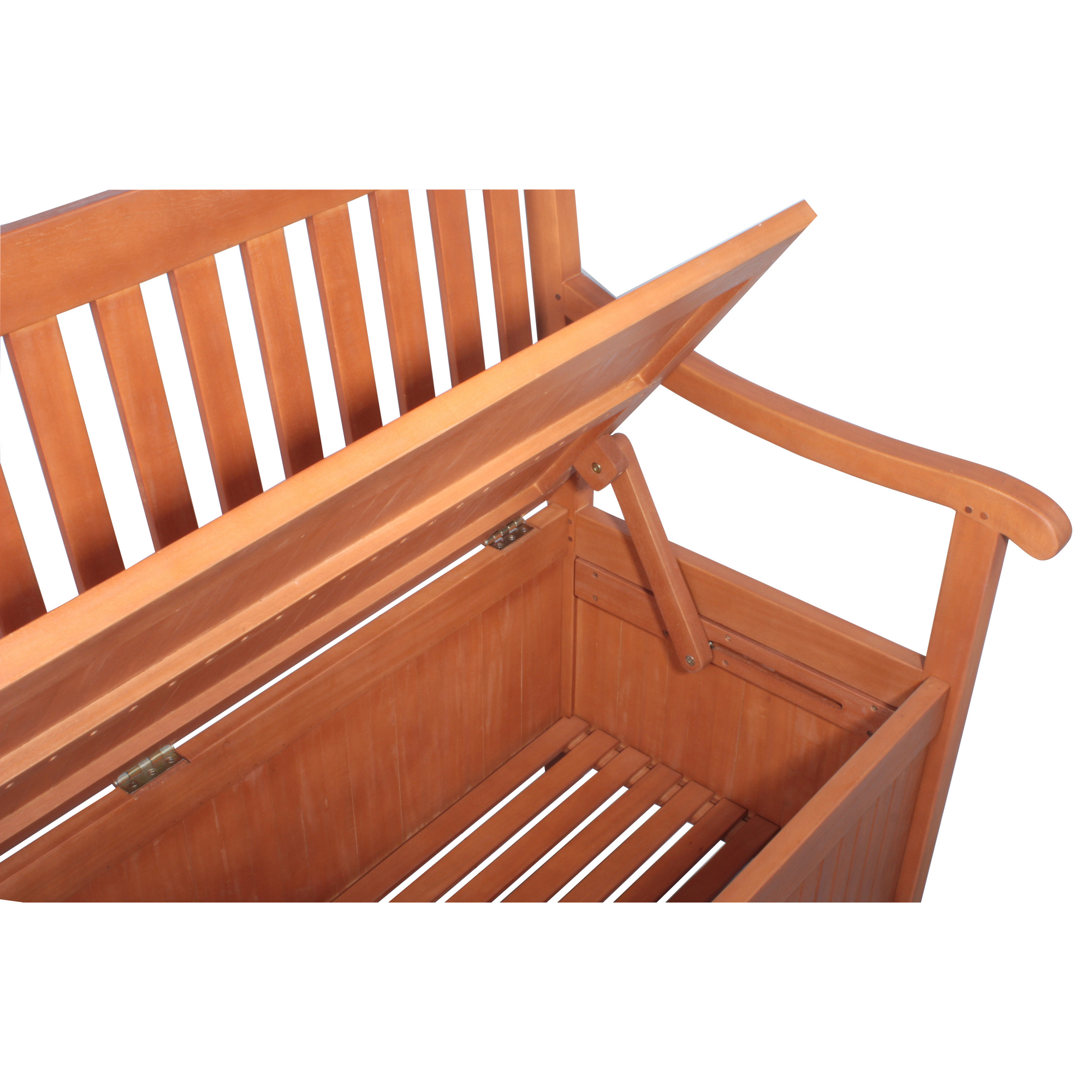 Gartenbank 'Houston' 2-Sitzer Eukalyptusholz braun 107 x 90 x 59 cm