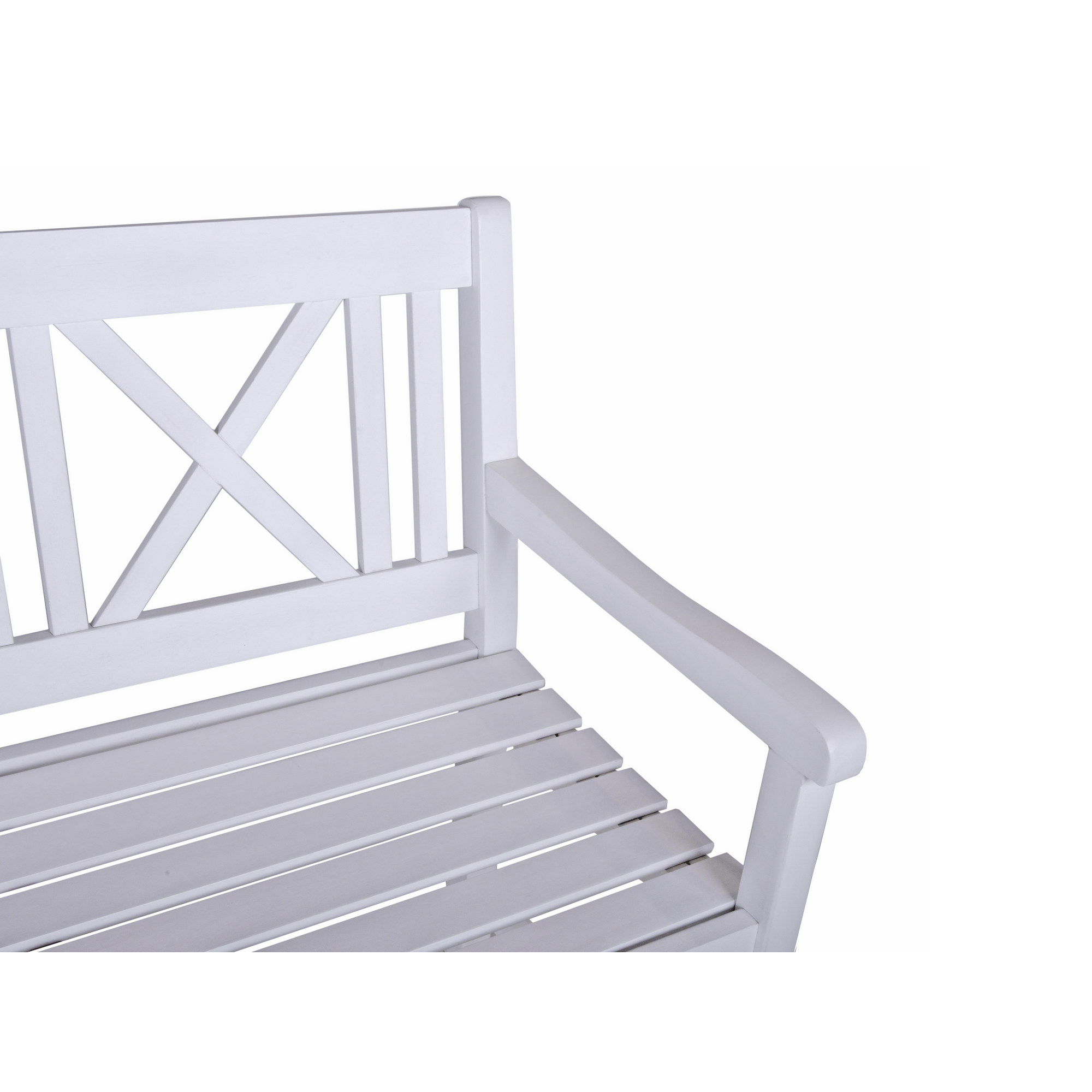 Gartenbank 'Malmö' 3-Sitzer Eukalyptusholz weiß 154 x 89 x 59 cm