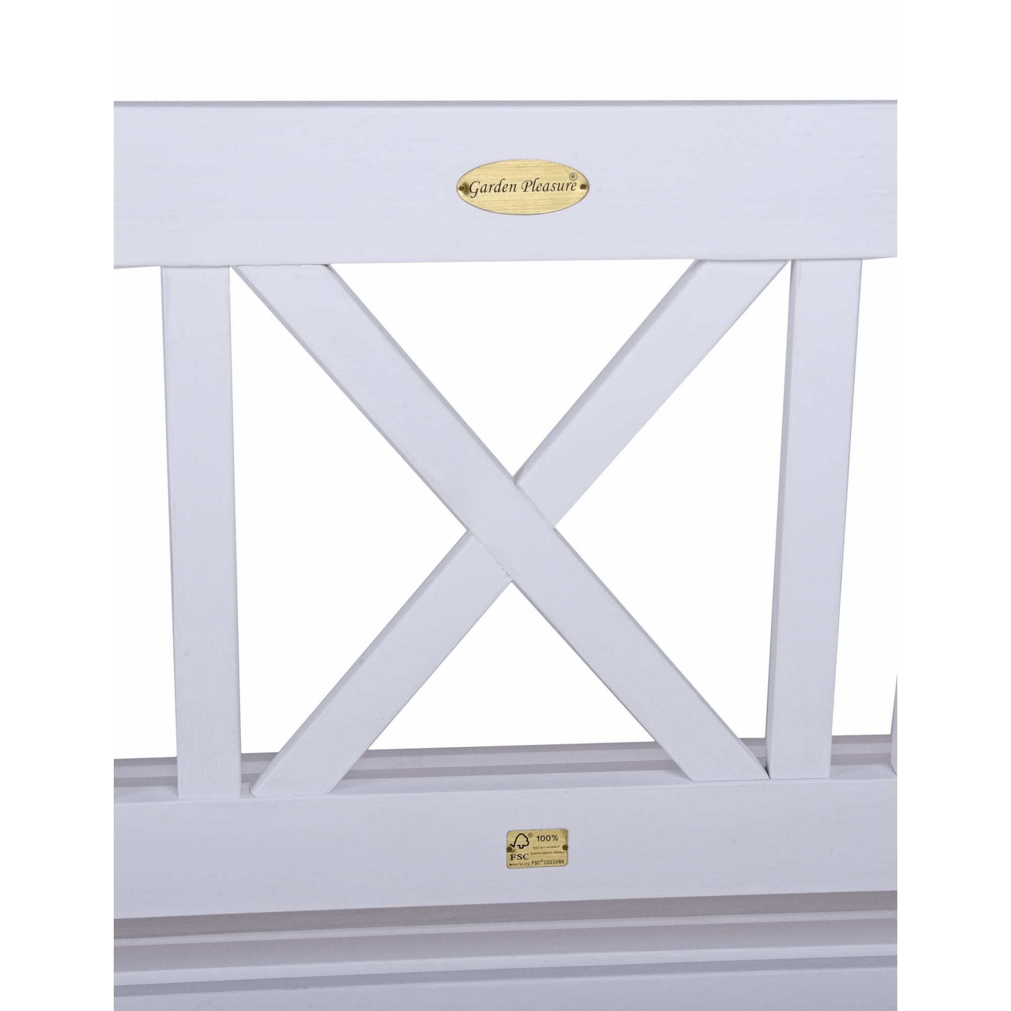 Gartenbank 'Malmö' 3-Sitzer Eukalyptusholz weiß 154 x 89 x 59 cm