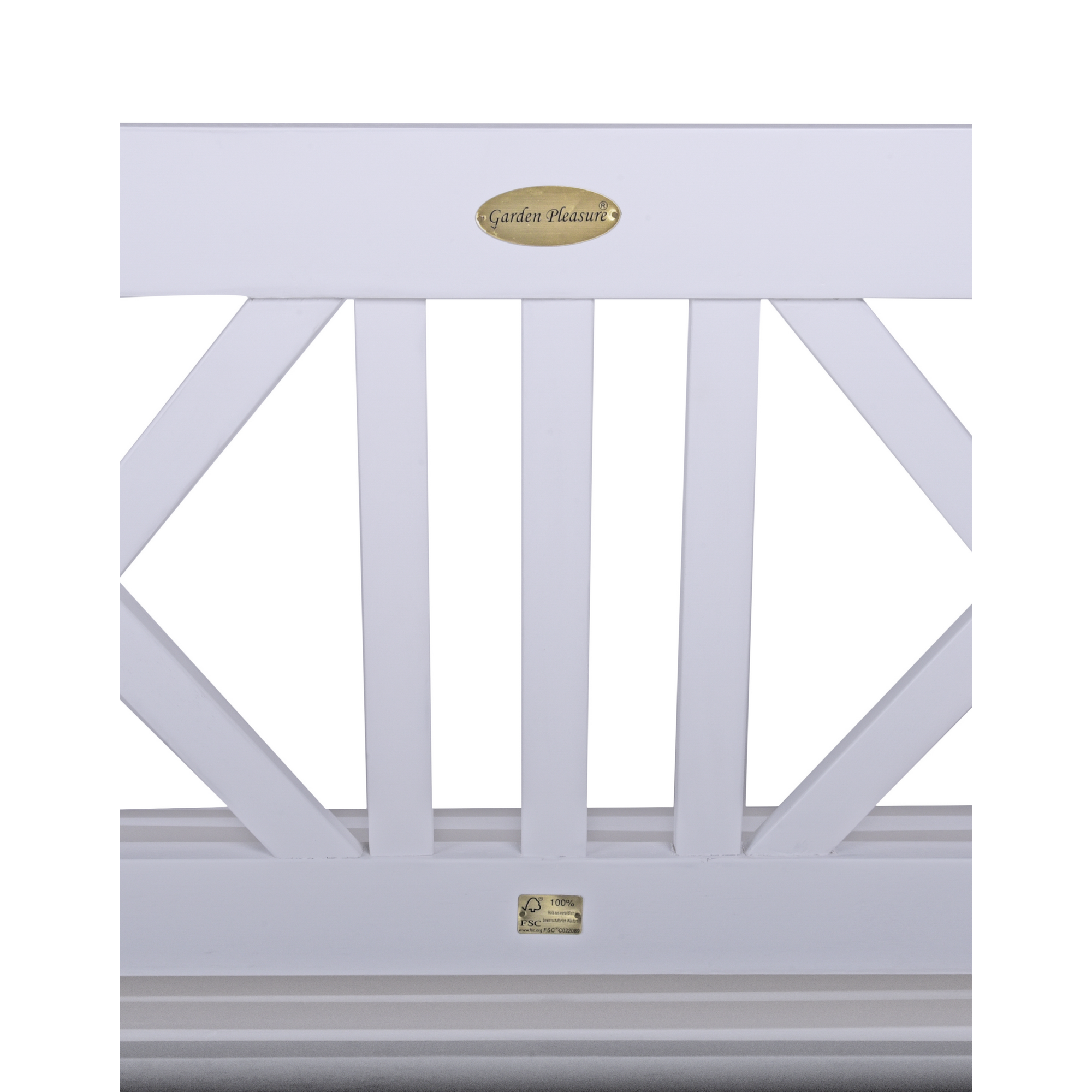 Gartenbank 'Malmö' 2-Sitzer Eukalyptusholz weiß 120 x 89 x 59 cm