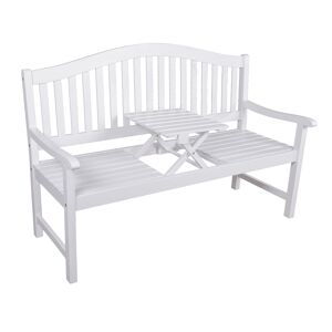 Gartenbank 'Singapur' 3-Sitzer Eukalyptusholz weiß 63 x 105 x 150 cm