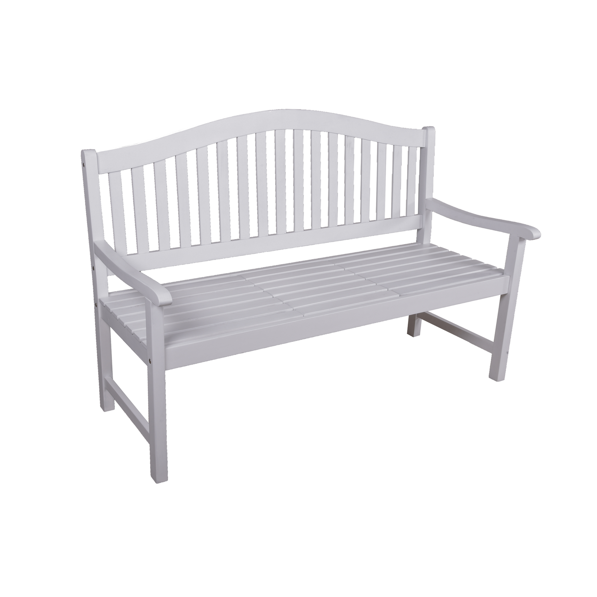 Gartenbank 'Singapur' 3-Sitzer Eukalyptusholz weiß 63 x 105 x 150 cm