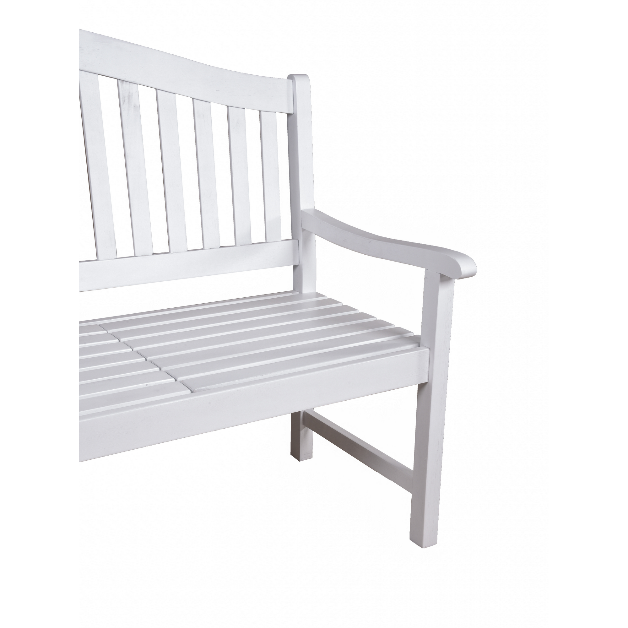 Gartenbank 'Singapur' 3-Sitzer Eukalyptusholz weiß 63 x 105 x 150 cm