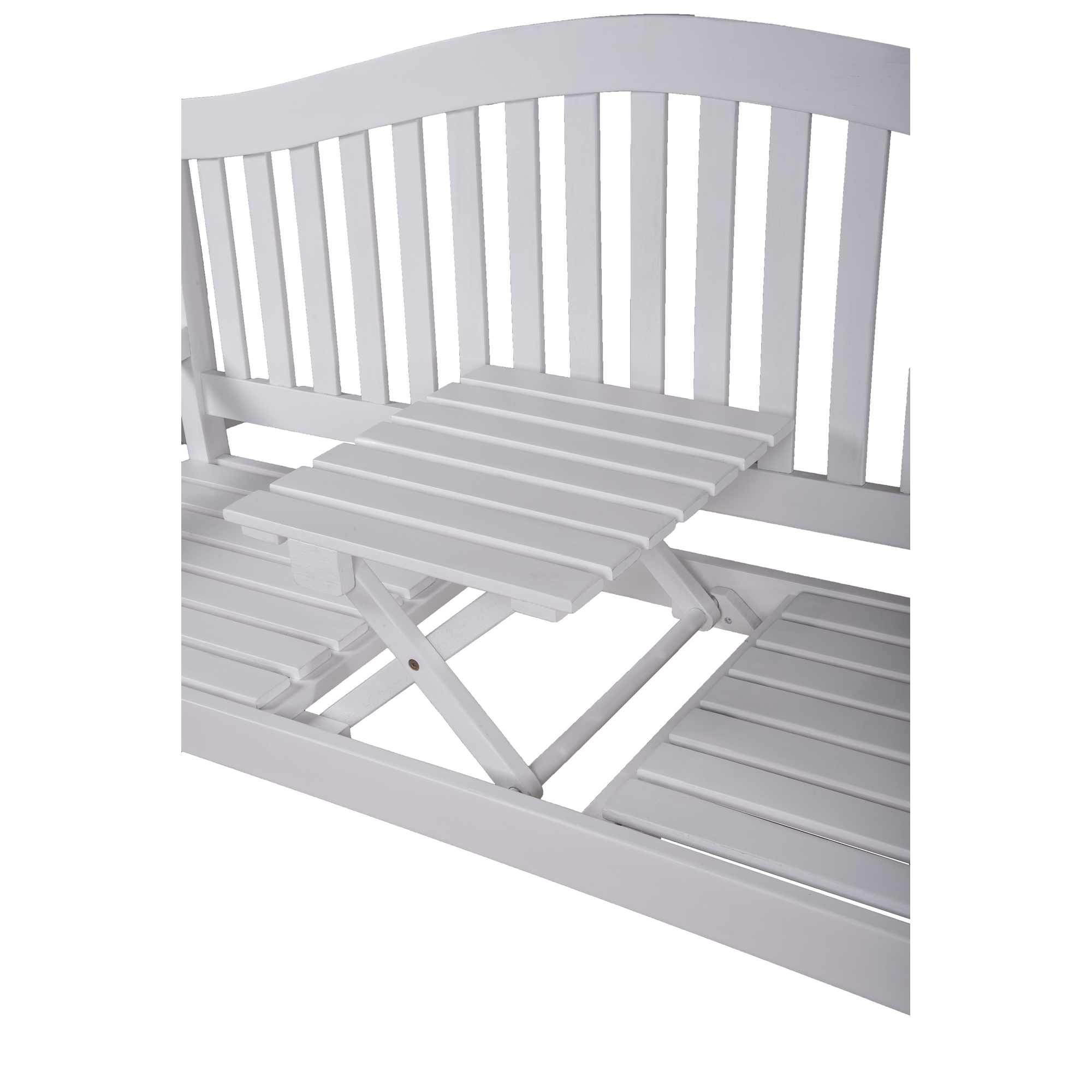 Gartenbank 'Singapur' 3-Sitzer Eukalyptusholz weiß 63 x 105 x 150 cm