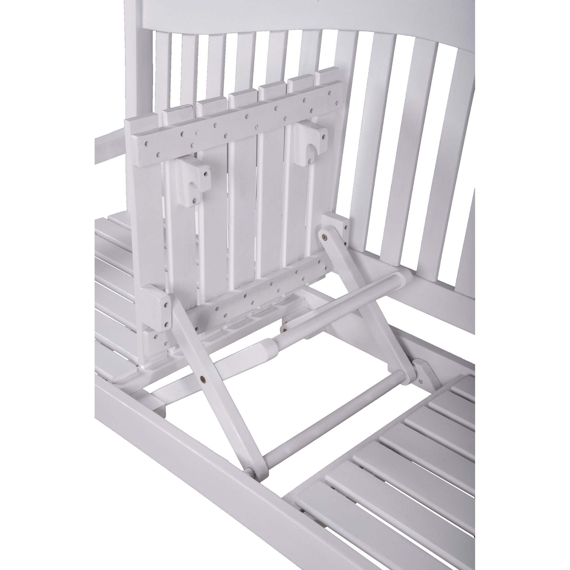 Gartenbank 'Singapur' 3-Sitzer Eukalyptusholz weiß 63 x 105 x 150 cm