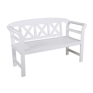 Gartenbank 'Vancouver' 2-Sitzer Eukalyptusholz weiß 51 x 80 x 128 cm