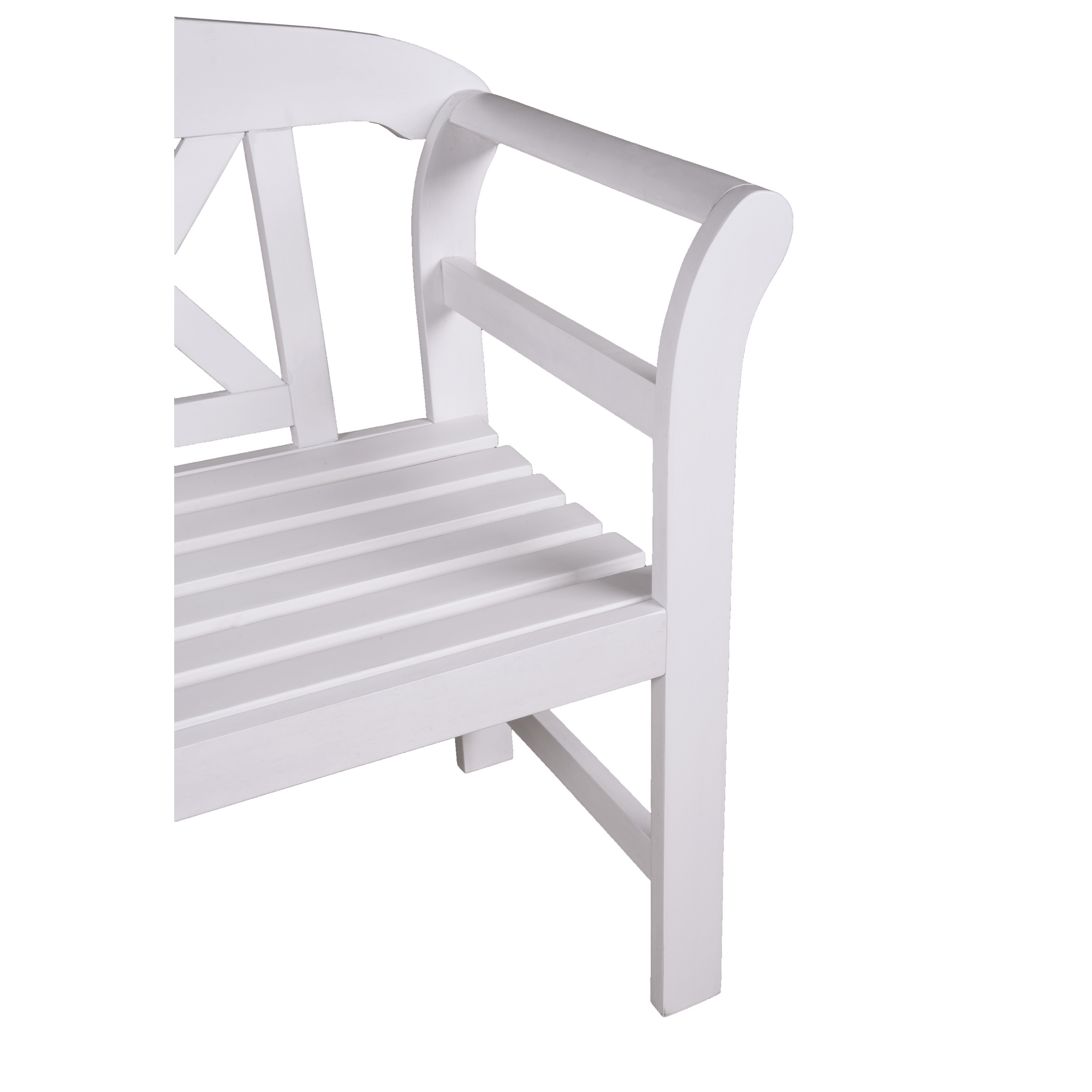 Gartenbank 'Vancouver' 2-Sitzer Eukalyptusholz weiß 51 x 80 x 128 cm