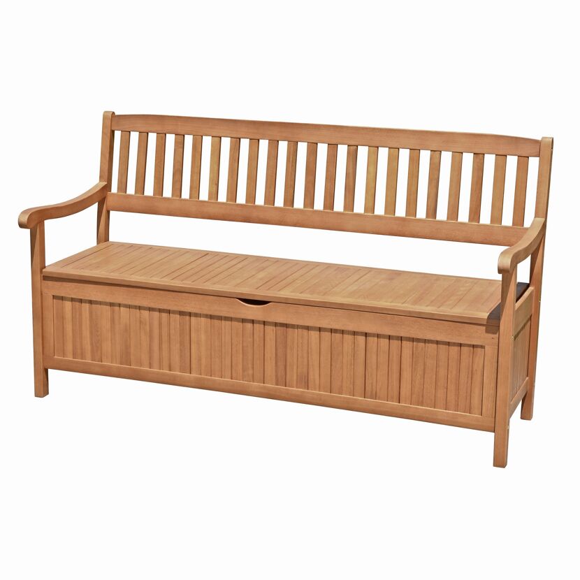 Gartenbank 'Houston' 3-Sitzer Eukalyptusholz braun 157 x 90 x 59 cm