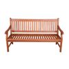 Gartenbank 'New Jersey' 3-Sitzer Eukalyptusholz braun 158 x 90 x 68 cm