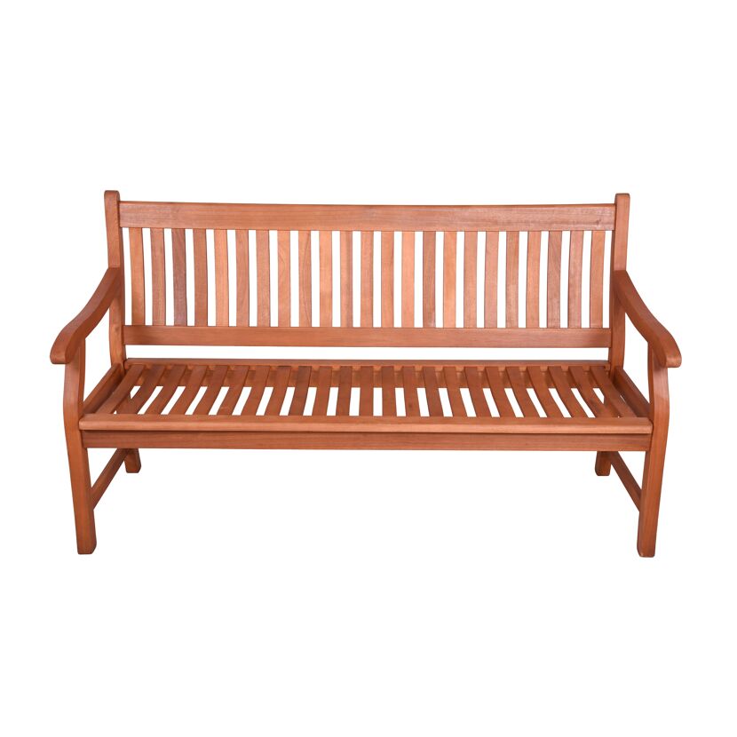Gartenbank 'New Jersey' 3-Sitzer Eukalyptusholz braun 158 x 90 x 68 cm