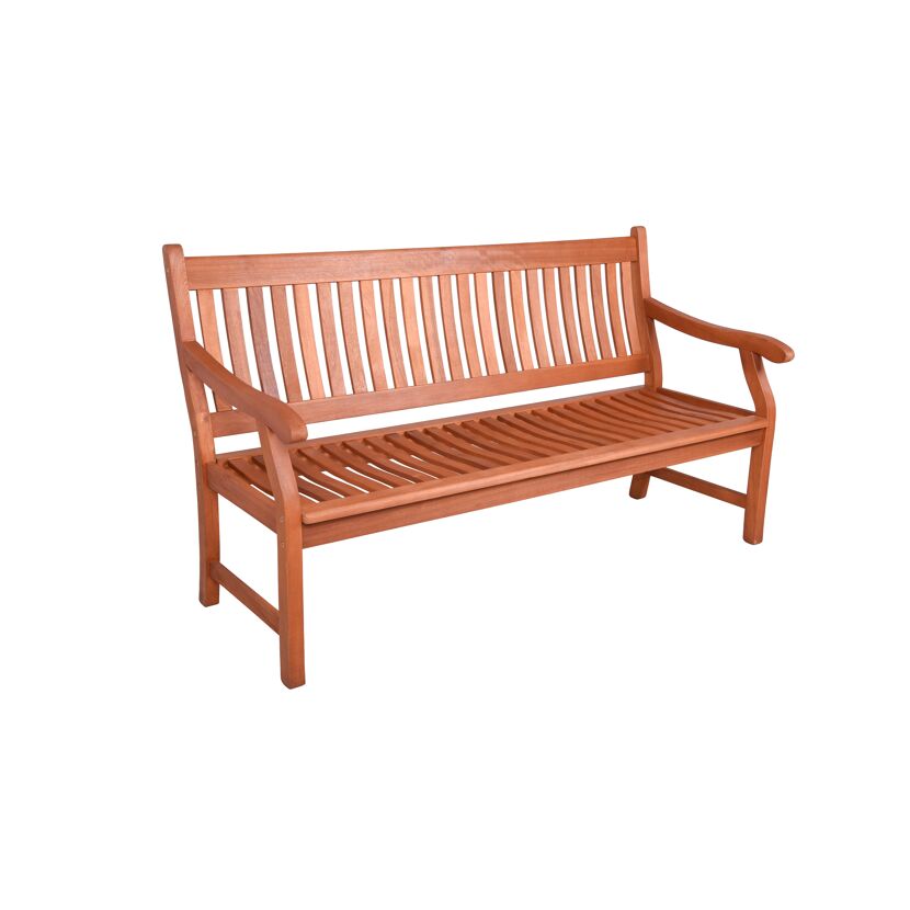 Gartenbank 'New Jersey' 3-Sitzer Eukalyptusholz braun 158 x 90 x 68 cm
