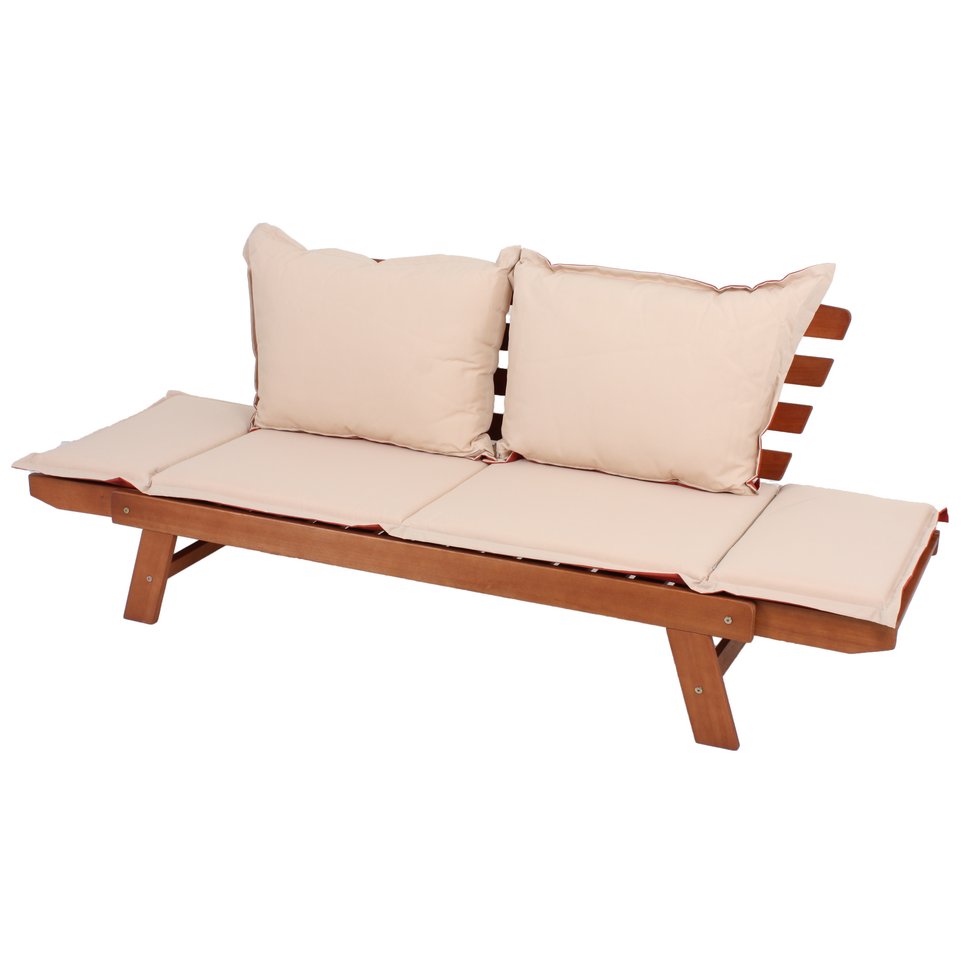 Gartenbank 'Fortuna' 2-Sitzer Eukalyptusholz braun 72 x 75 x 195 cm