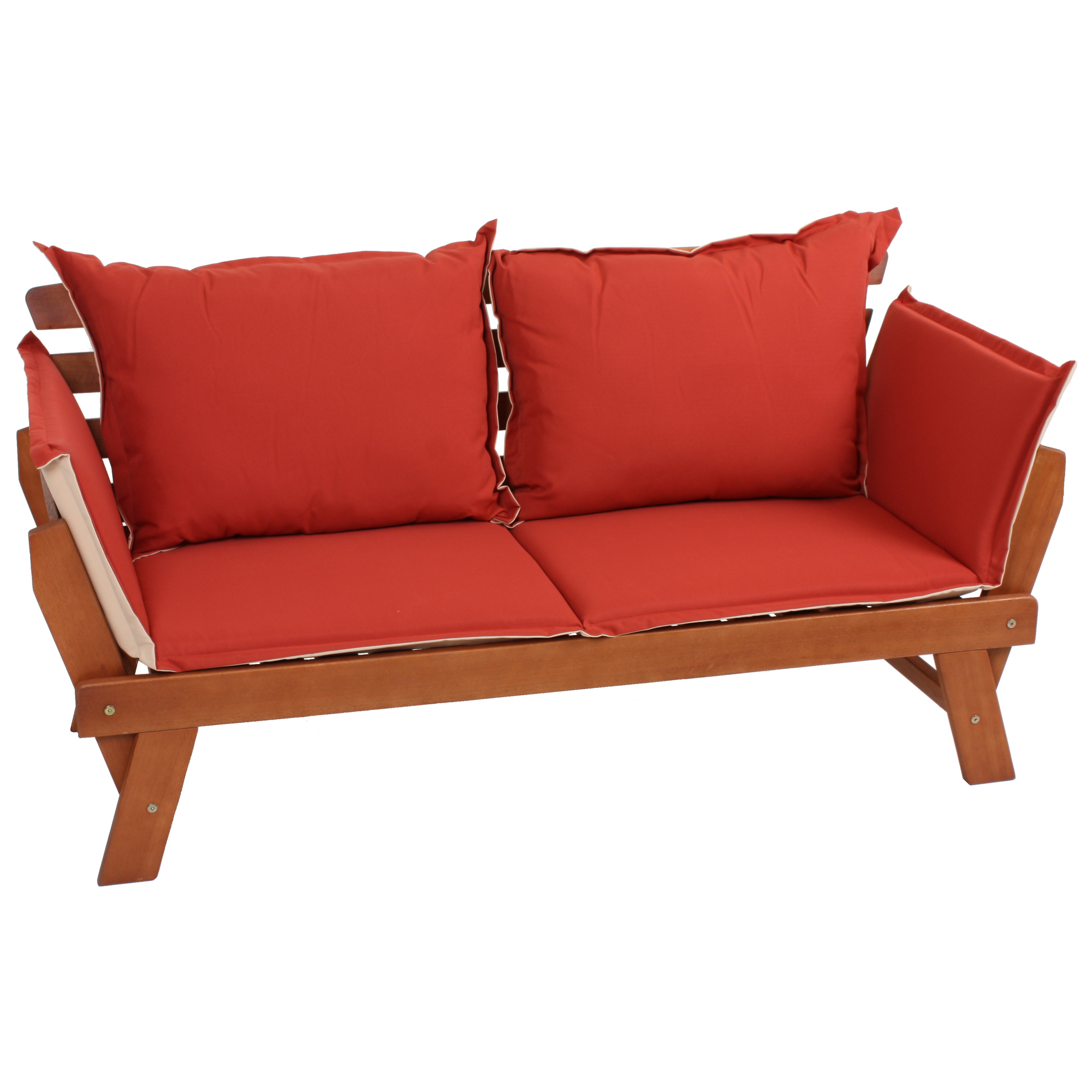 Gartenbank 'Fortuna' 2-Sitzer Eukalyptusholz braun 72 x 75 x 195 cm