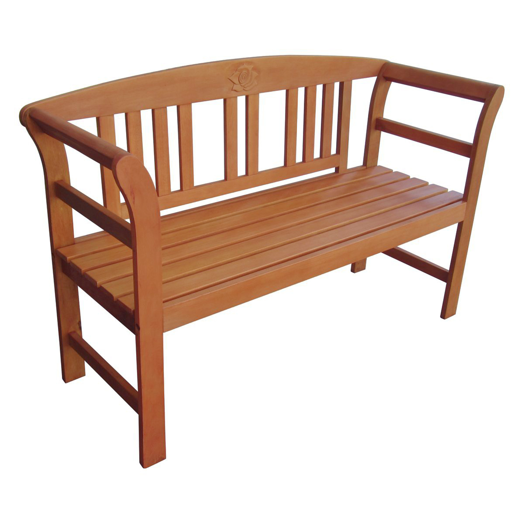 Gartenbank 'San Jose' 2-Sitzer Eukalyptusholz braun 130 x 82 x 45 cm