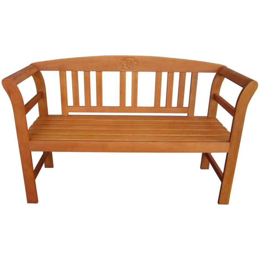Gartenbank 'San Jose' 2-Sitzer Eukalyptusholz braun 130 x 82 x 45 cm