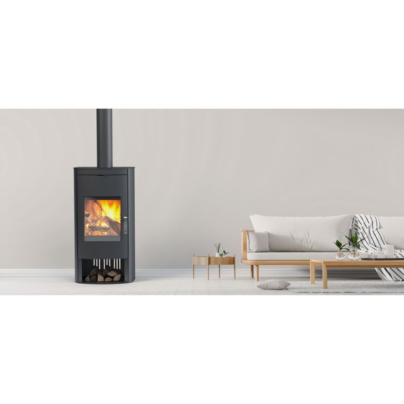 Kaminofen 'Kiruna 4.0' Spezialkeramik/Stahl schwarz 7,5 kW