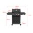 Gasgrill 'Key West' mit Turbozone anthrazit/schwarz 128 x 117 x 54 cm