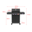 Gasgrill 'Key West' mit Turbozone anthrazit/schwarz 128 x 117 x 54 cm