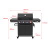 Gasgrill 'Key West' mit Turbozone anthrazit/schwarz 138 x 117 x 54 cm