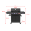 Gasgrill 'Key West' mit Turbozone anthrazit/schwarz 138 x 117 x 54 cm