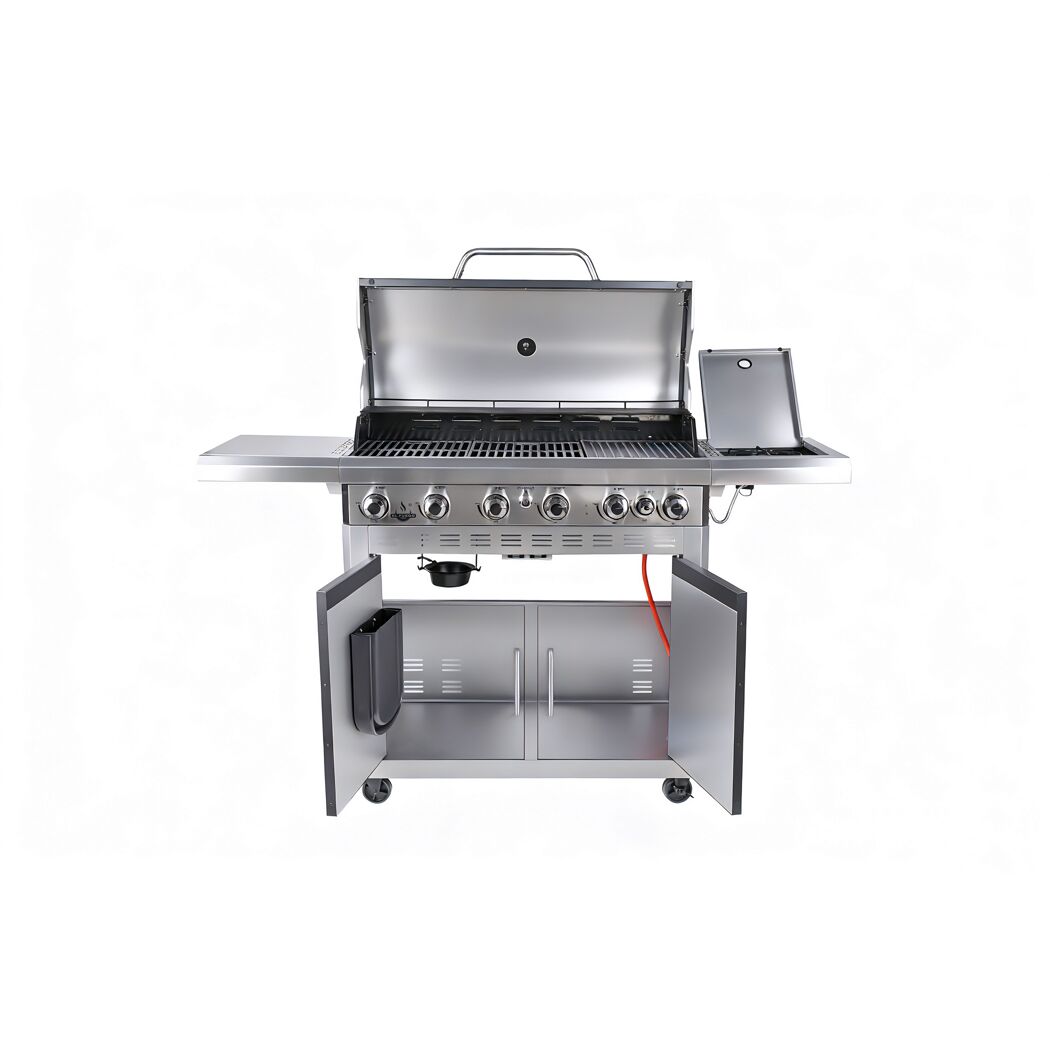 Gasgrill 'Detroit' silbern/schwarz 158,5 x 114 x 53,5 cm