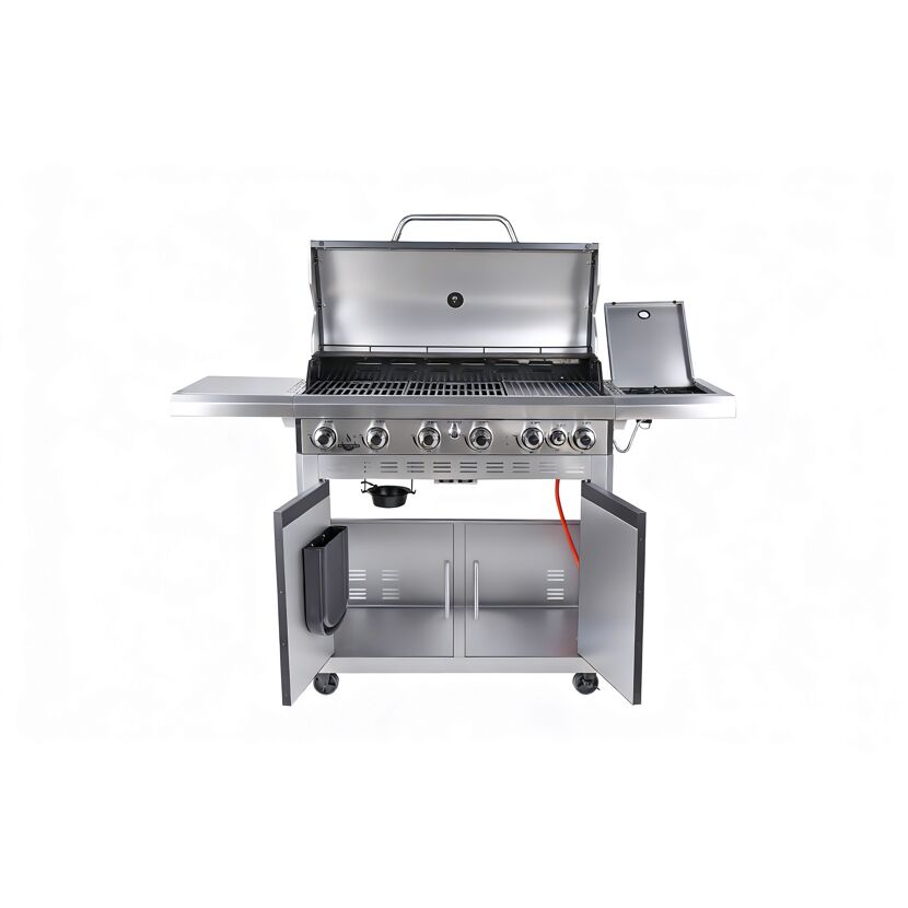 Gasgrill 'Detroit' silbern/schwarz 158,5 x 114 x 53,5 cm
