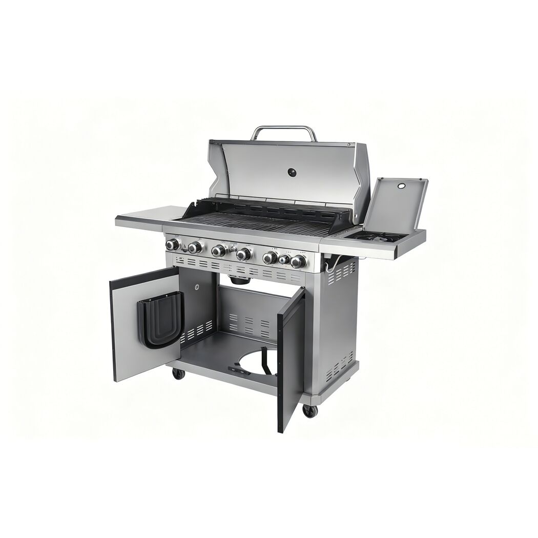 Gasgrill 'Detroit' silbern/schwarz 158,5 x 114 x 53,5 cm