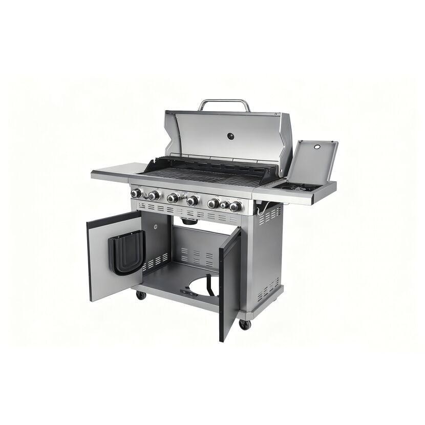 Gasgrill 'Detroit' silbern/schwarz 158,5 x 114 x 53,5 cm