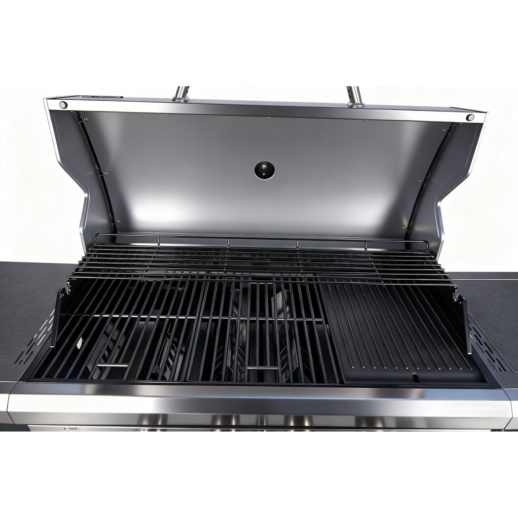 Gasgrill 'Detroit' silbern/schwarz 158,5 x 114 x 53,5 cm